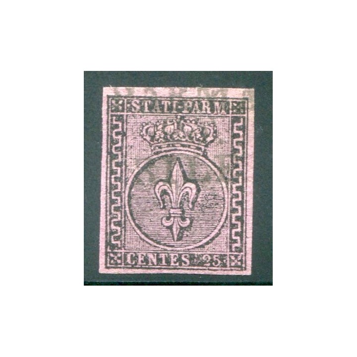 1852 ASI Parma 25 cent. violetto usato