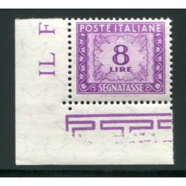 1956 Repubblica Segnatasse 8 lire stelle angolo