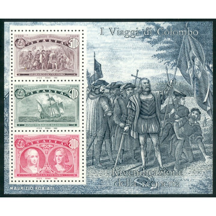1992 Repubblica foglietto Colombog