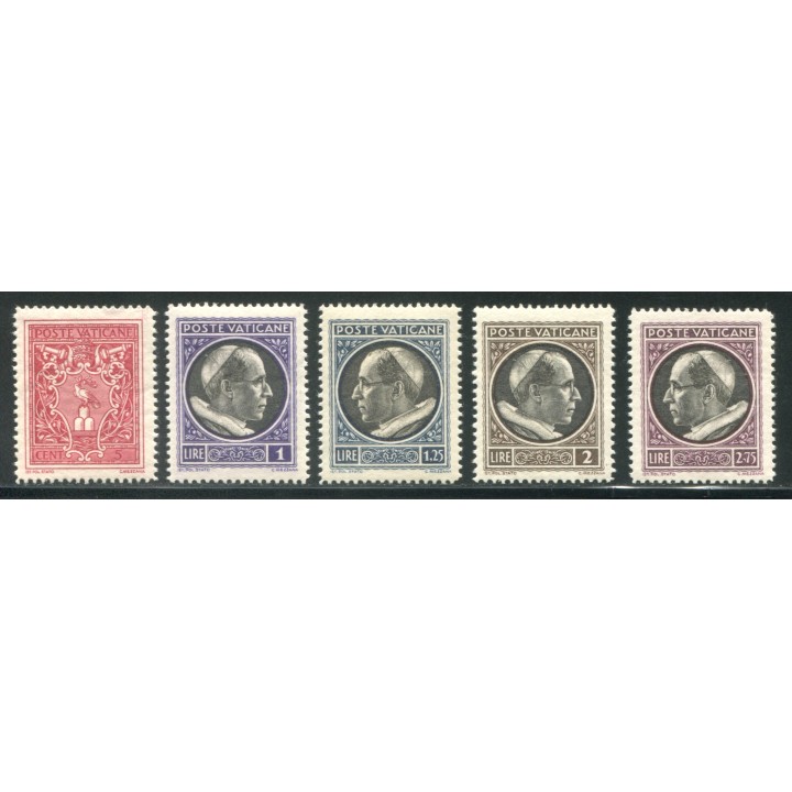 1940 Vaticano definitiva 5 val. nuovi