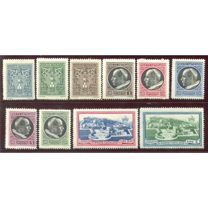 1945/6 Vaticano definitiva 10 val. nuovi