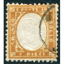 1862 Regno 10 cent. 1 arancio rossastro
