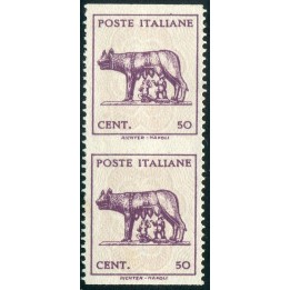 1945 Luogotenenza Lupa 50 cent. coppia