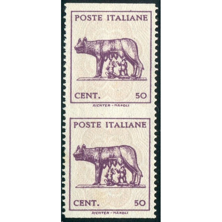 1945 Luogotenenza Lupa 50 cent. coppia