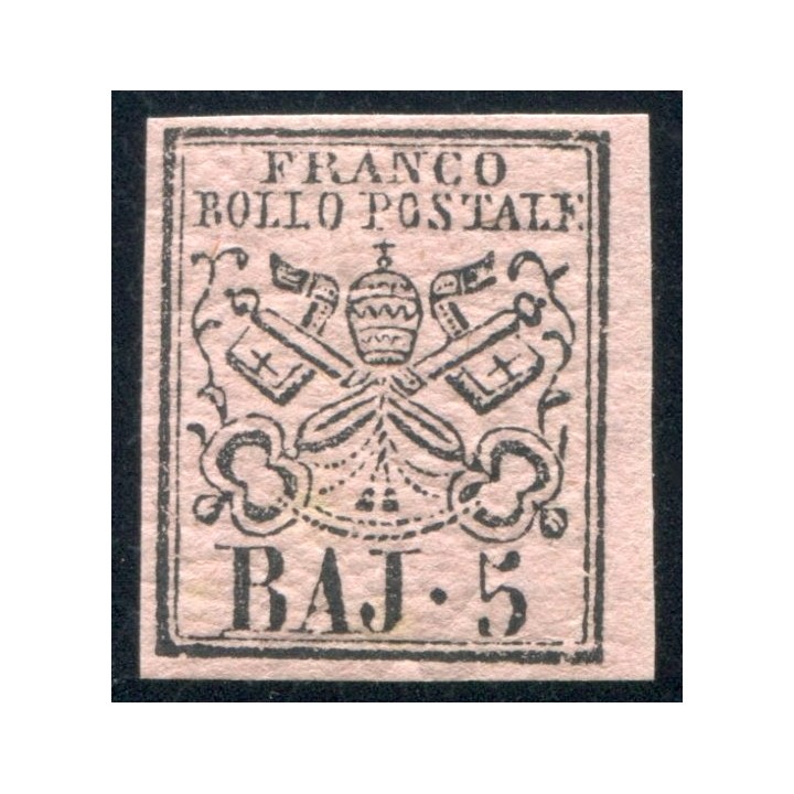 1860 Asi Pontificio 5 Baj rosa chiaro nuovo