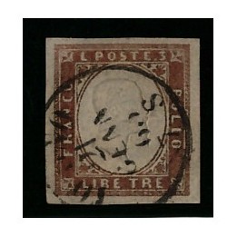 1861 ASI Sardegna 3 lire rame vivo usato