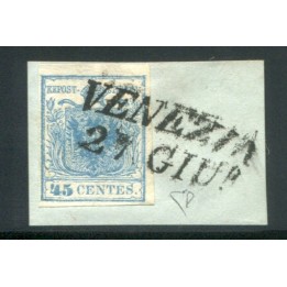 1850 LV I emissione 45 cent. varietà