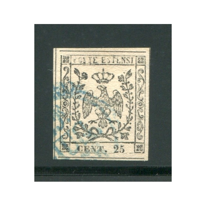 1852 Modena 25 cent. camoscio chiaro usato
