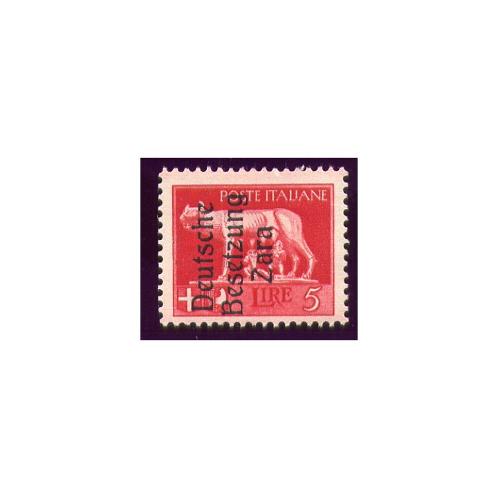 1943 Occupazioni ZARA 5 lire nuovo