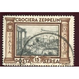 1933 Regno PA Zeppelin 15  lire usato
