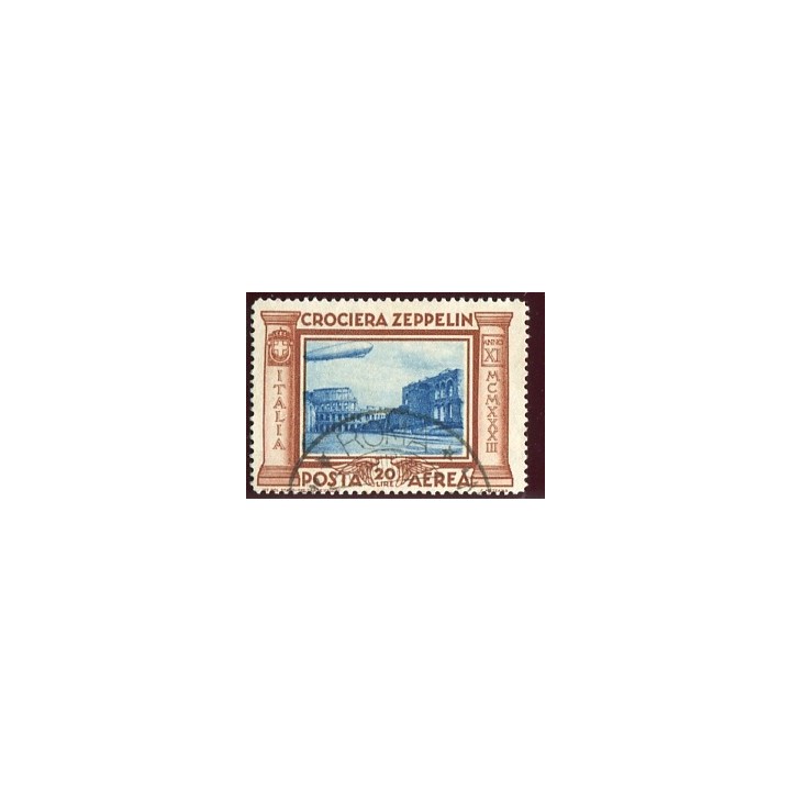1933 Regno PA Zeppelin 20 lire usato