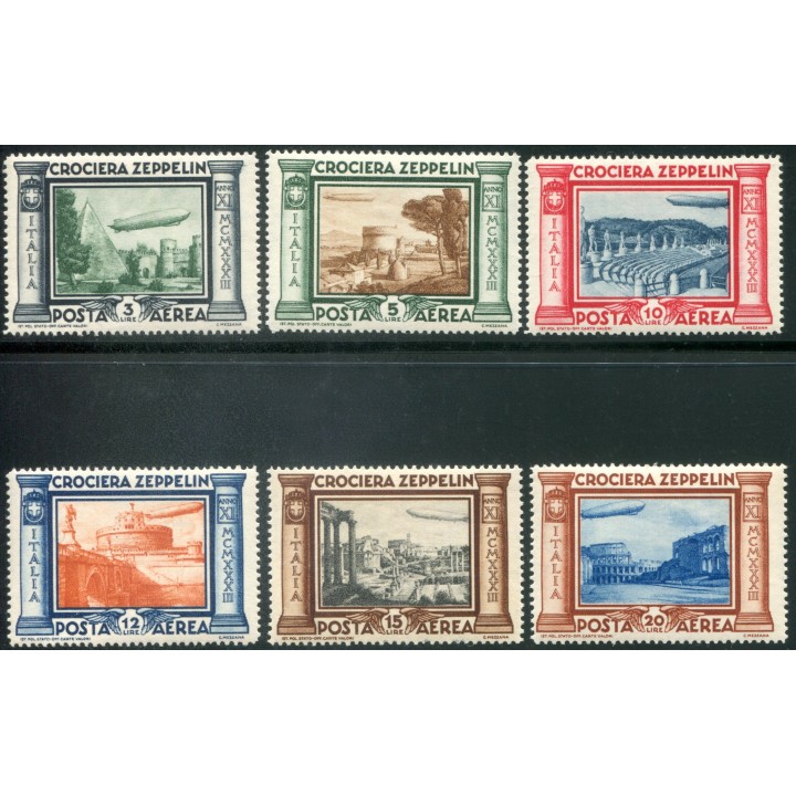 1933 Regno PA Zeppelin serie 6 valori