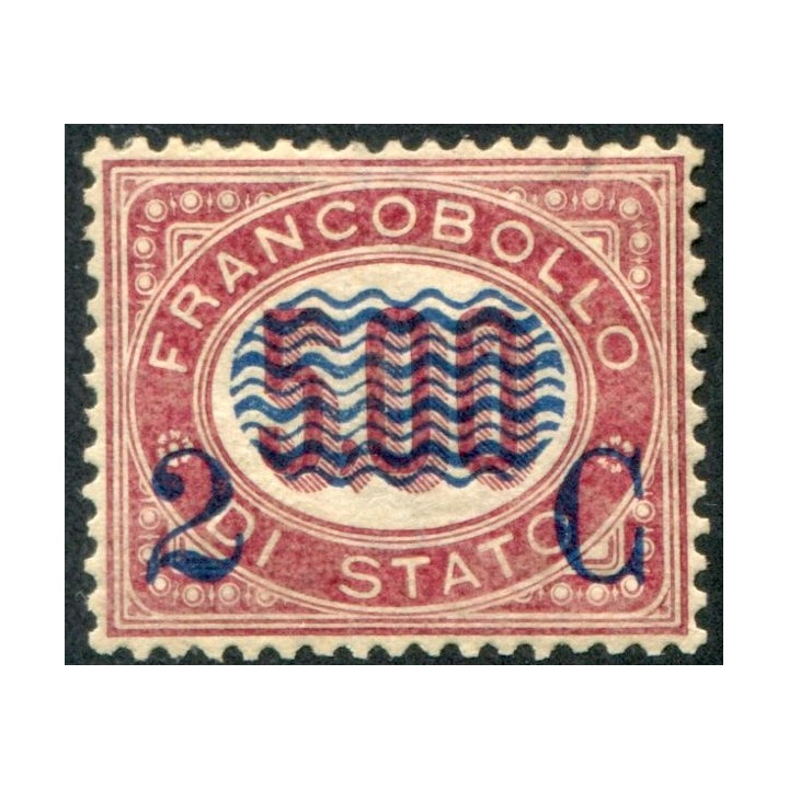 1878 Regno sovrastampato 2 cent. su 5 lire nuovo 