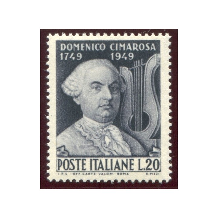 1949 Repubblica 20 lire Cimarosa nuovo