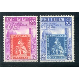 1951 Repubblica Toscana 2 valori nuovi