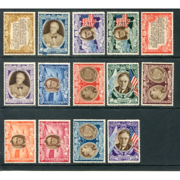 1947 San Marino Roosvelt serie 14 val.