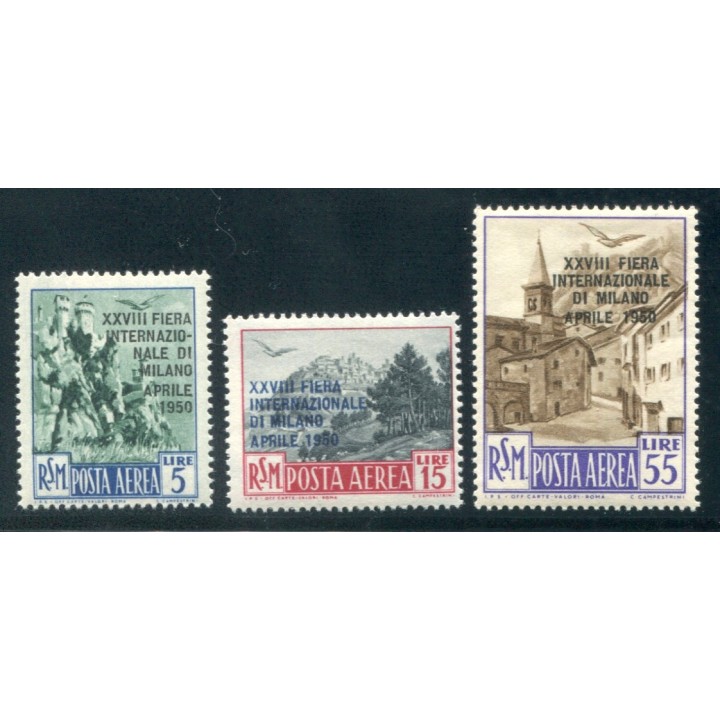 1950 San Marino Fiera di Milano 3 valori