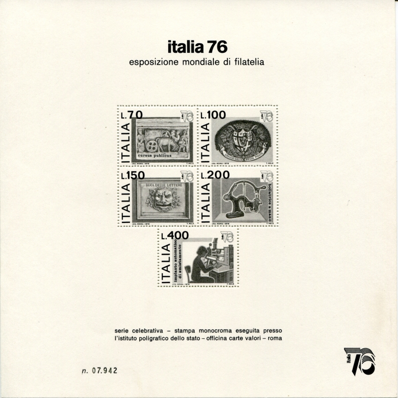 1976 Foglietto Speciale esposizione mondiale Italia 76  