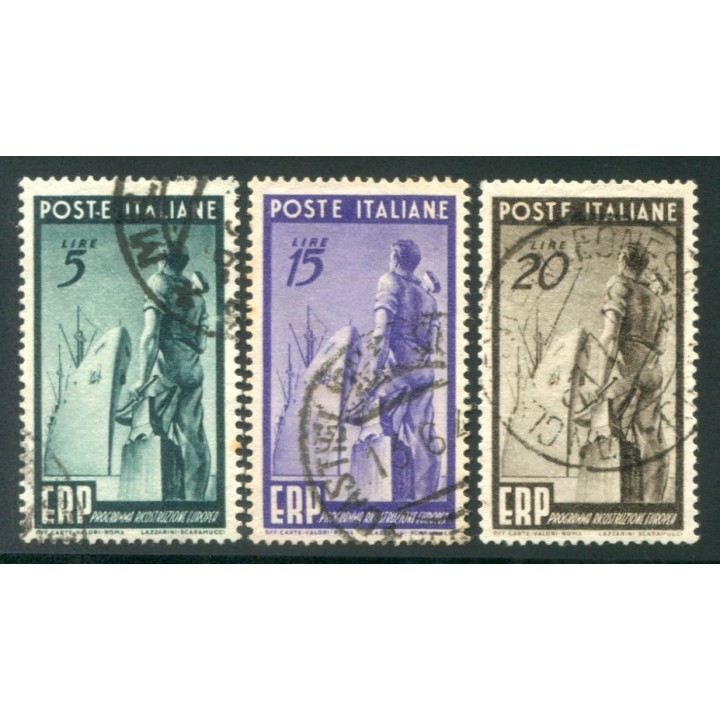 1949 Repubblica Erp serie 3 val.