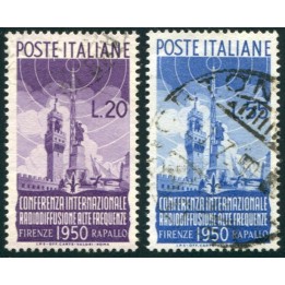 1950 Repubblica radiodiffusione 2 val. 