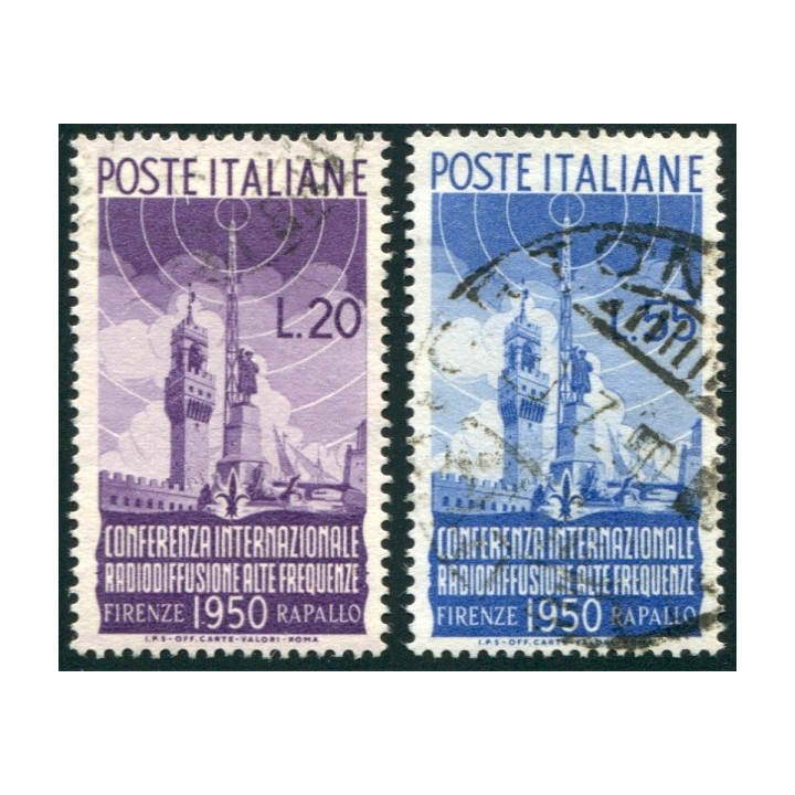 1950 Repubblica radiodiffusione 2 val. 