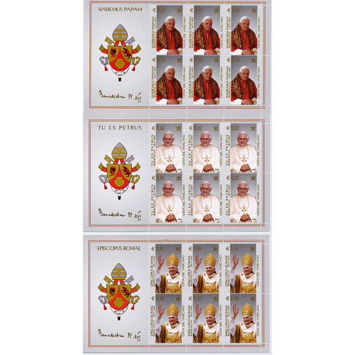 2005 Vaticano 3 foglietti incoronazione
