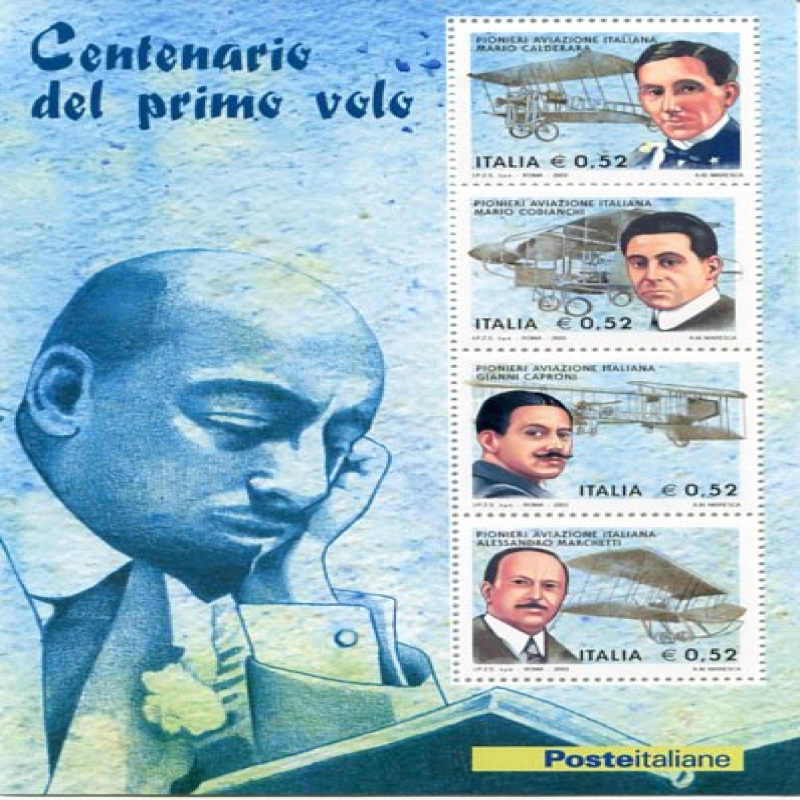 2003 Repubblica foglietto pionieri aviazione