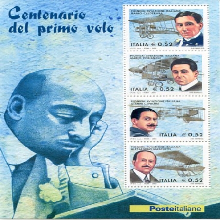 2003 Repubblica foglietto pionieri aviazione