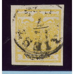 1850 Austria 1 kr. giallo usato