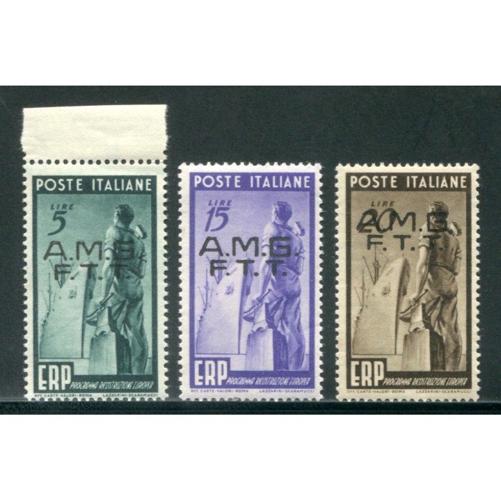 1949 Trieste A ERP 3 valori nuovi