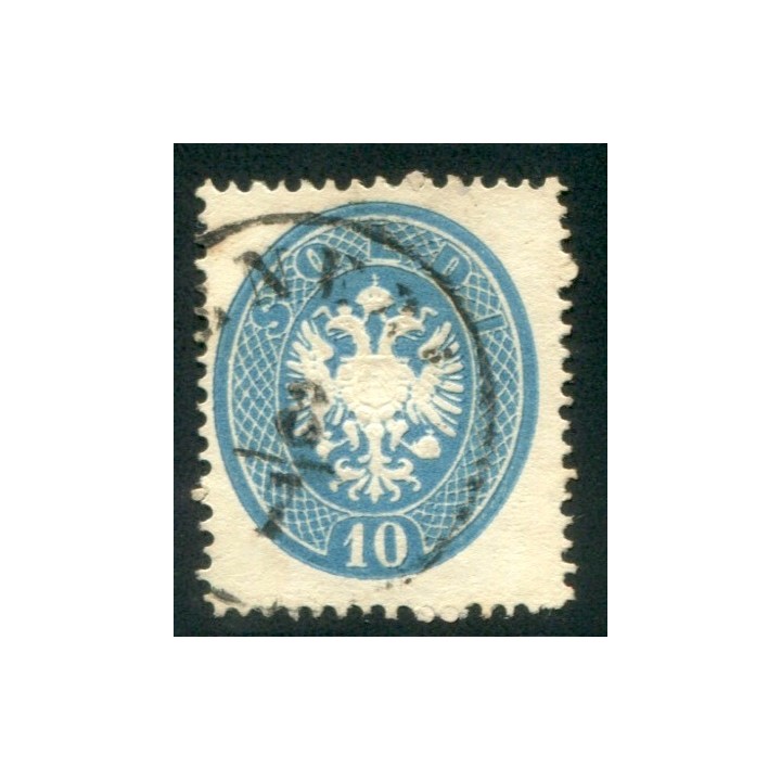 1863 ASI LV 10 soldi azzurro usato