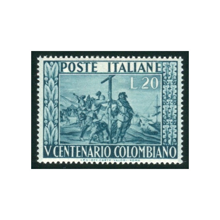 1951 Repubblica Colombo 20 lire nuovo 