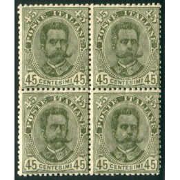1891/6 Regno 45 cent. Umberto nuovo quartina