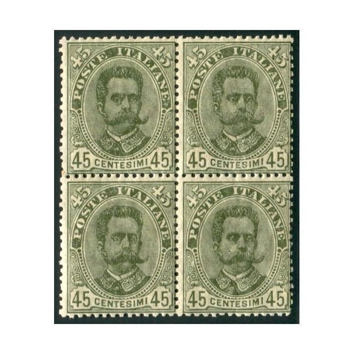 1891/6 Regno 45 cent. Umberto nuovo quartina