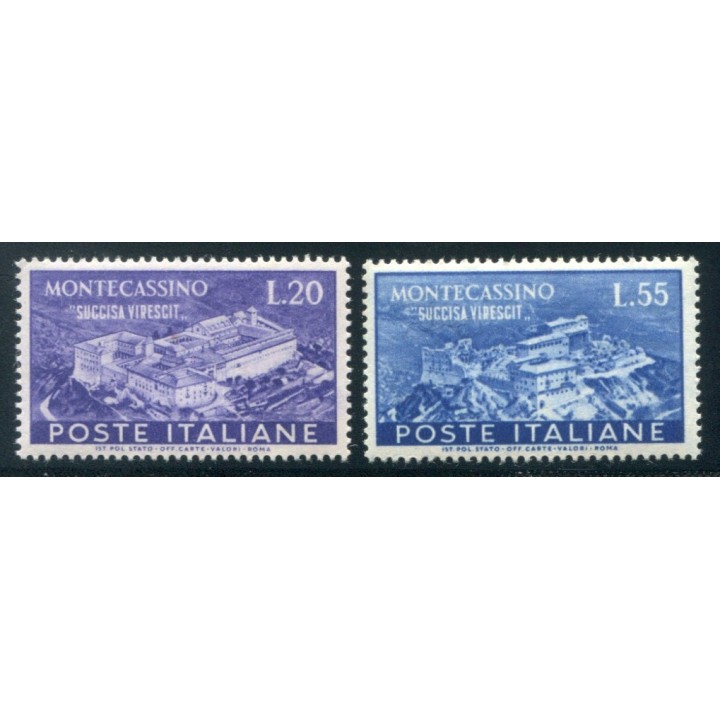 1951 Repubblica Montecassino serie di 2 valori