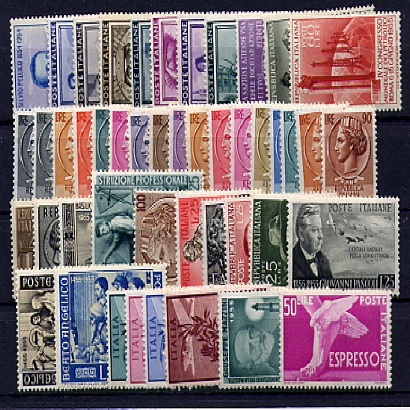 1955 Repubblica annata completa 46 val.