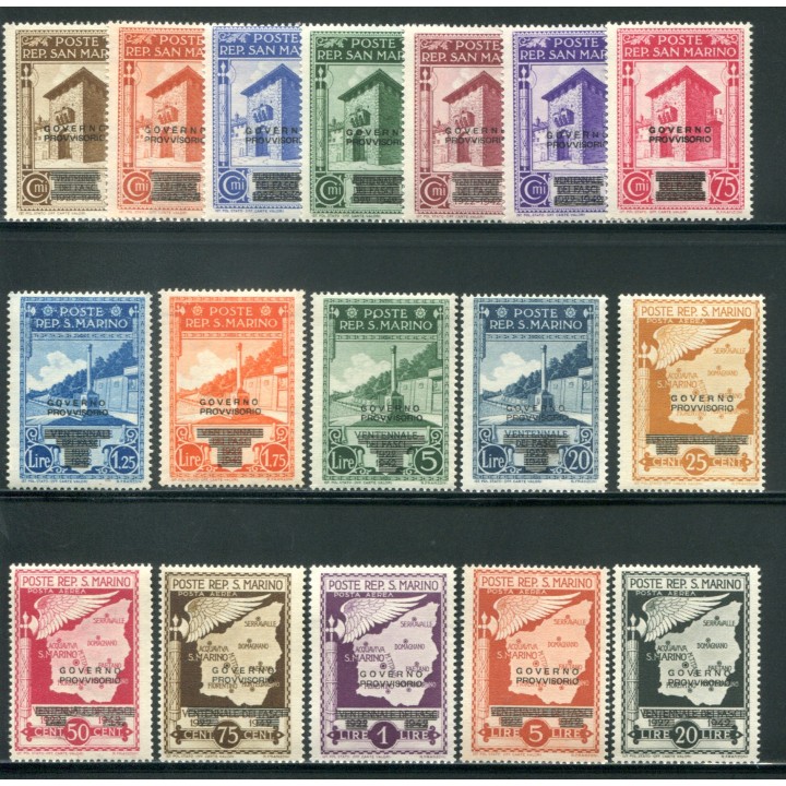 1943 San Marino serie Governo Provvisorio