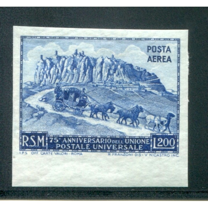 1951 San Marino PA 200 lire non dentellato