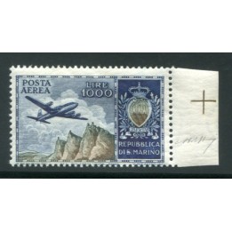 1954 Posta Aerea 1000 lire nuovo bordo