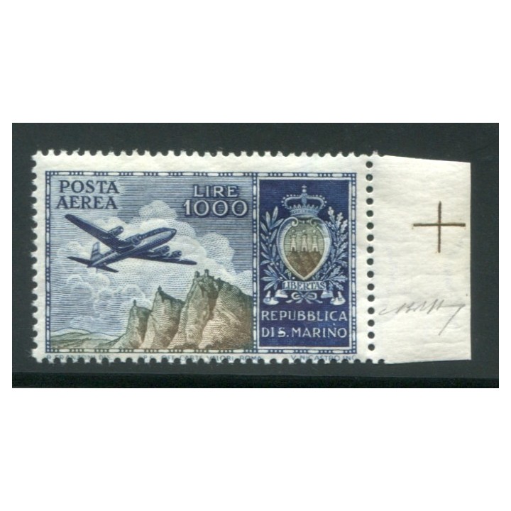 1954 Posta Aerea 1000 lire nuovo bordo