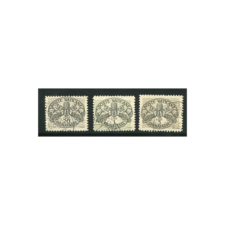 1946 Vaticano Segnatasse righe larghe 3 val.