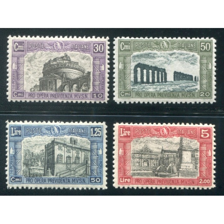 1928 Regno Milizia II emissione 4 valori