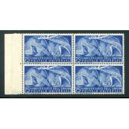 1949 Repubblica UPU blocco di 4 nuovo  