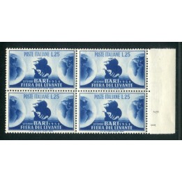 1951 Repubblica fiera di Bari blocco di 4