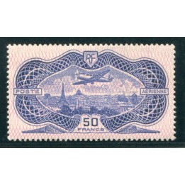 1936 Francia Posta Aerea 50 franchi Burelage