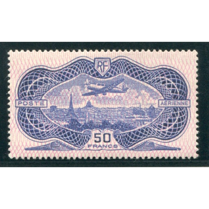 1936 Francia Posta Aerea 50 franchi Burelage