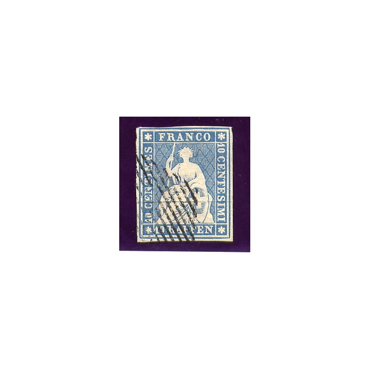 1854 Svizzera Strubel 10 r. azzurro