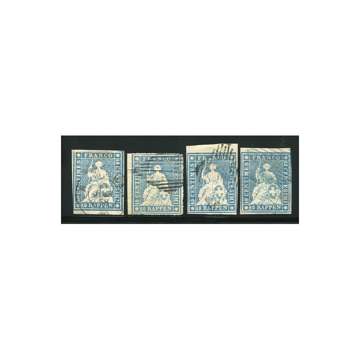 1854 Svizzera Strubel 10 r. 4 esemplari
