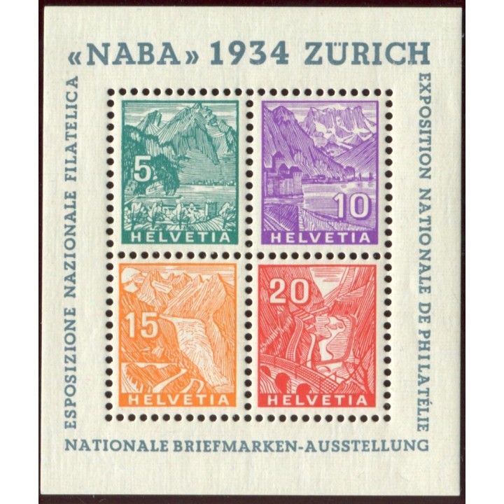 1934 Svizzera Foglietto NABA nuovo
