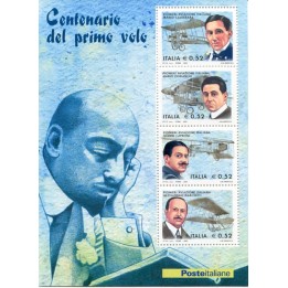 2003 Repubblica foglietto pionieri aviazione